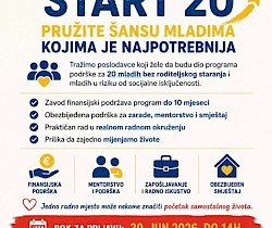Javni konkurs za realizaciju programa „START 20 – Program podrške za samostalni život i rad"
